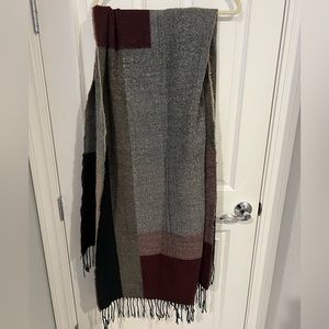 Rectangular plaid brushed Wool Scarf